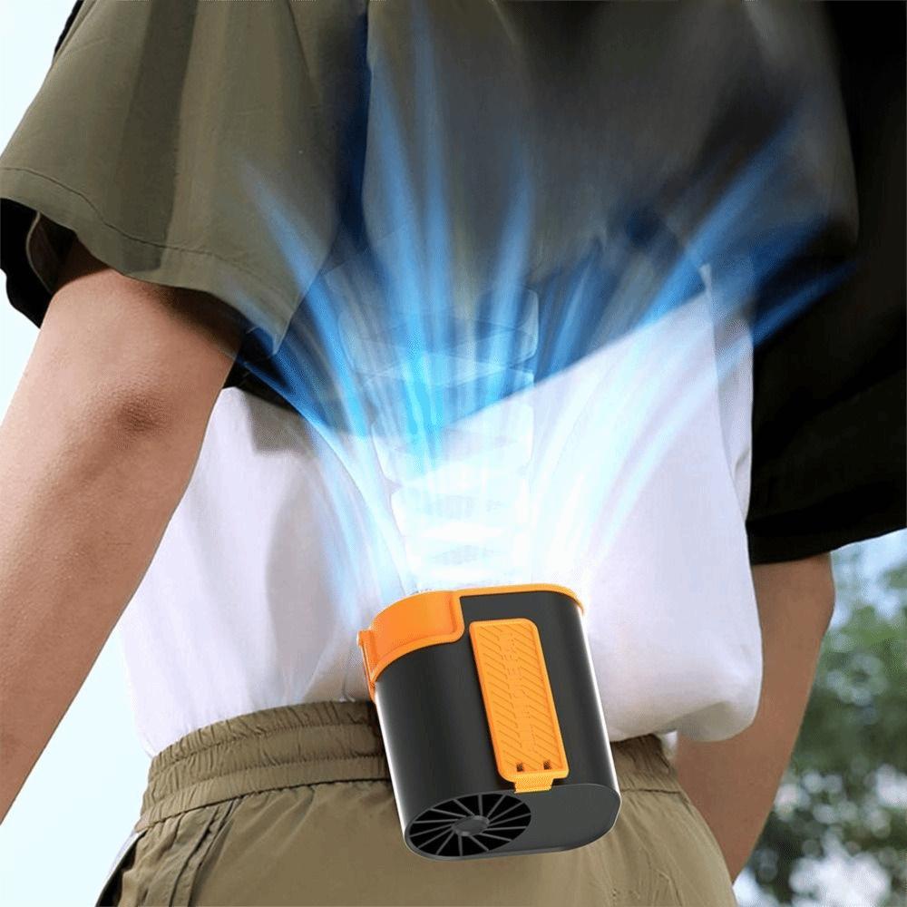 Strong Airflow Waist Clip Fan LED Display Mini Cooling Fan Waist-mounted Fan  Evening Trips