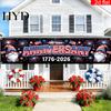 Independence Day Banner 250th Anniversary 6.5x1.5ft 250 Years of Freedom American Patriotic Decoration 1776-2026 Waterproof USA Porch Sign for