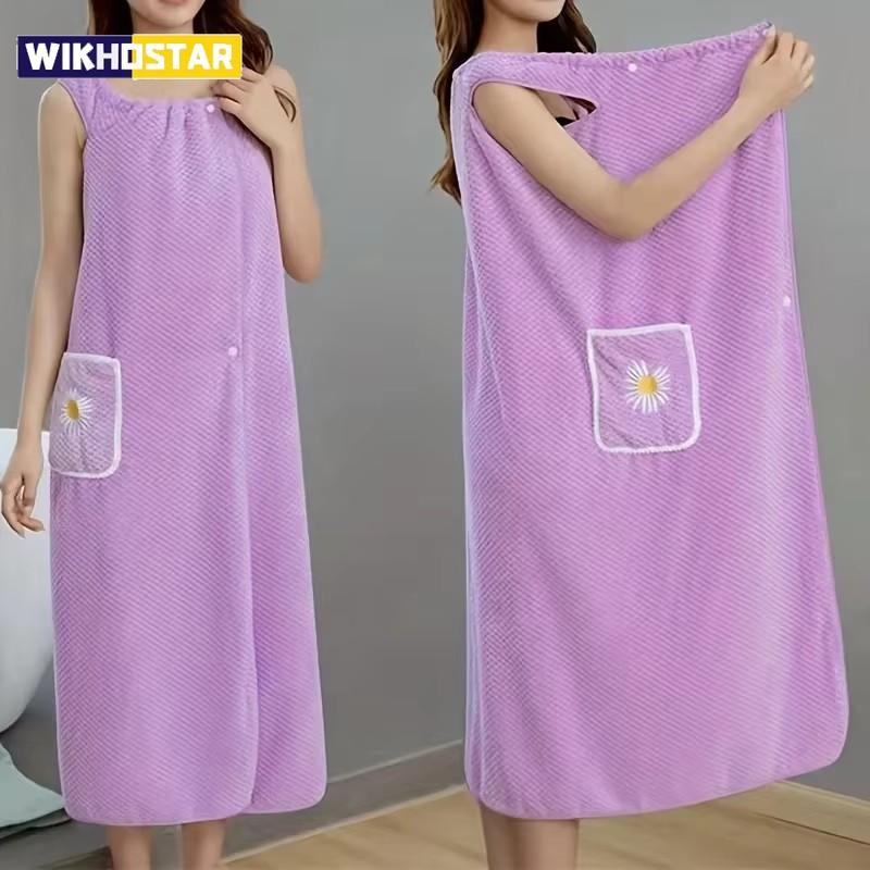 100x130CM Highly Absorbent Ultra-Soft Women Bathrobe Wearable Bath Towel Quick Dry Absorb Water Bath Towel Bathrooom Accessories