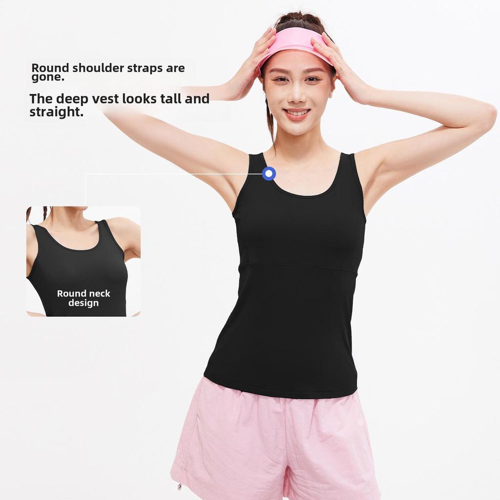 Juyitang Breathable Mesh Yoga Vest - Slimming, Backless, Summer Nude Feel