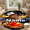 Custom Name Personalized Anime Print Round Rug, Versatile Home Decor Carpet, for Playroom, Apartment, Balcony, Entryway, Hallway Gift