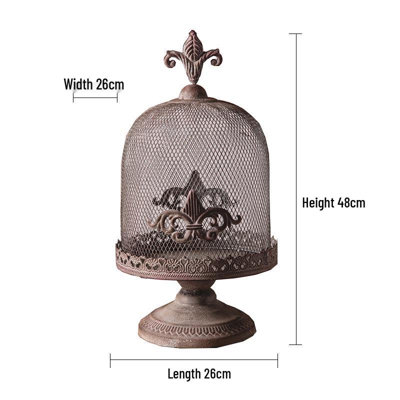 Vintage Iron Art Candlestick: European Retro Nostalgic Ornament for Dining Table or Living Room Decor.