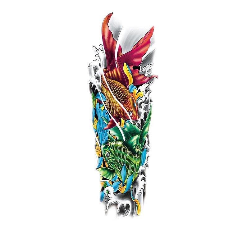 Flower Arm Tattoo Sticker Waterproof Men And Women Sticker Full Arm Waterproof Tattoo Sticker Ukiyo-E Painting Geisha Simulation Big Picture Sticker