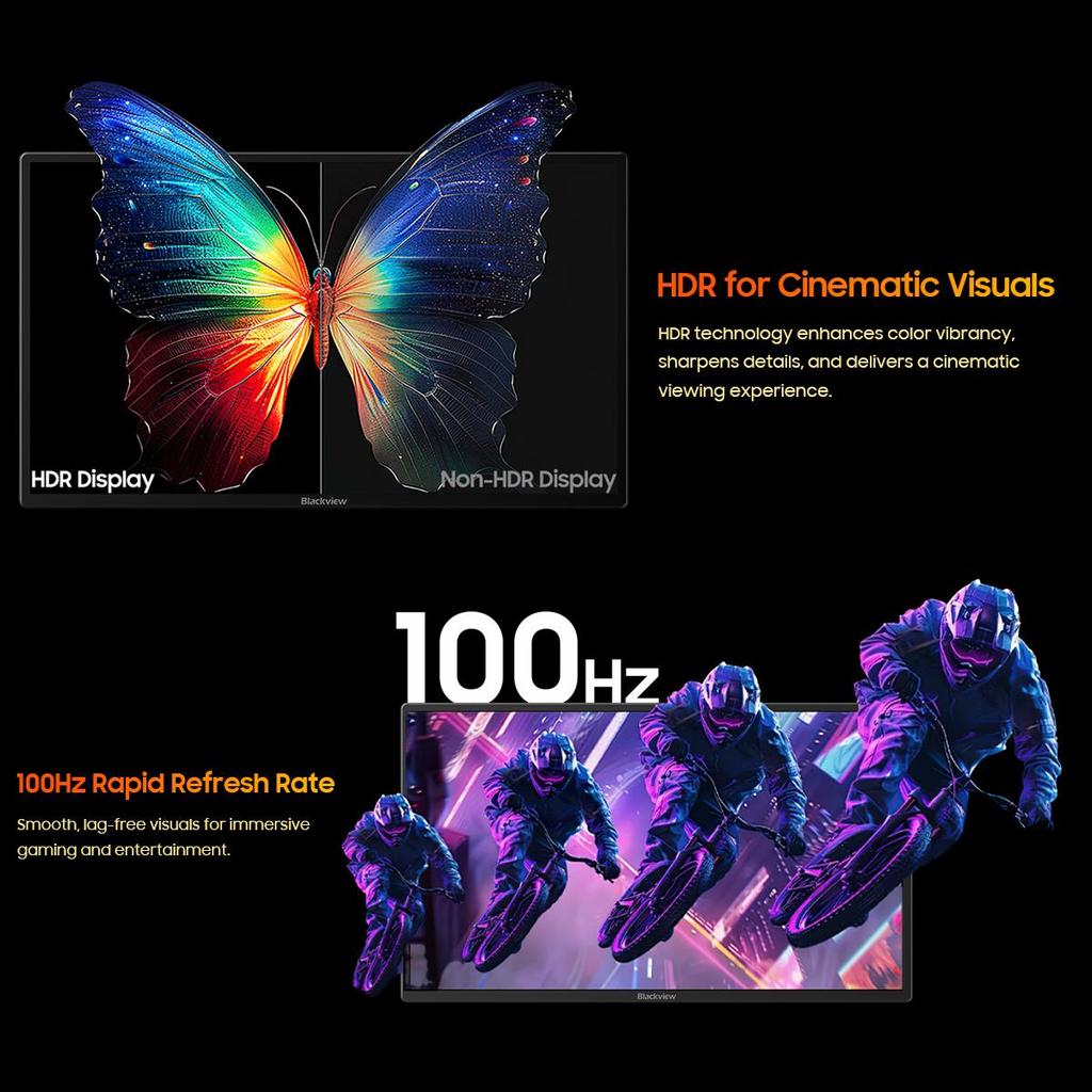 Blackview Table 10 Portable Monitors, 23.8inch FHD+ TÜV SUD 100Hz IPS, 80W Reverse Charging Support, Built-in BOX Speaker