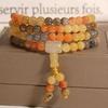 Golden Silk Jade Bracelet - 108 Beads Buddhist Prayer Multi-strand Retro Design from Xinjiang