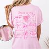 Comfort Colors Coquette Christian Bow Shirt: Girly Pink Jesus Tee