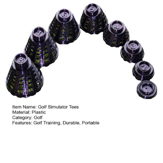 8 Pcs Golf Simulator Tees Plastic Golf Tees for Outdoor Indoor Simulator Practice Training Golf Mat Tees for Winter Turf And Driving Range