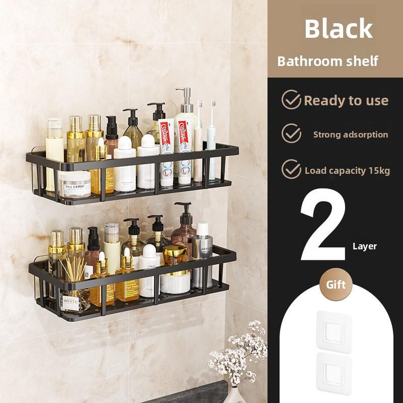 Bathroom Rack No Punching Wall-mounted Toilet Rack Sanitary Products Storage Rack Nail-free Storage Rack