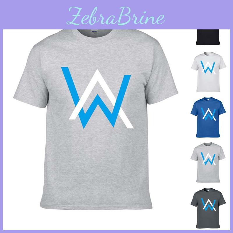 Luxurious Alan Walker Faded Cotton T-shirt With Classic O-neck For Men In Every Season
