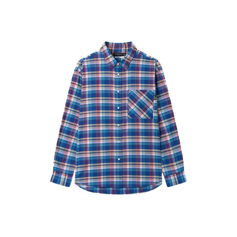Teenie Weenie Men s Loose Brushed Plaid Lapel Shirt M