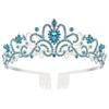 Baroque Champagne Crystal Wedding Crown Princess Bridal Tiaras Comb Headband Birthday Dance Headdress Girls Diadem Hair Jewelry