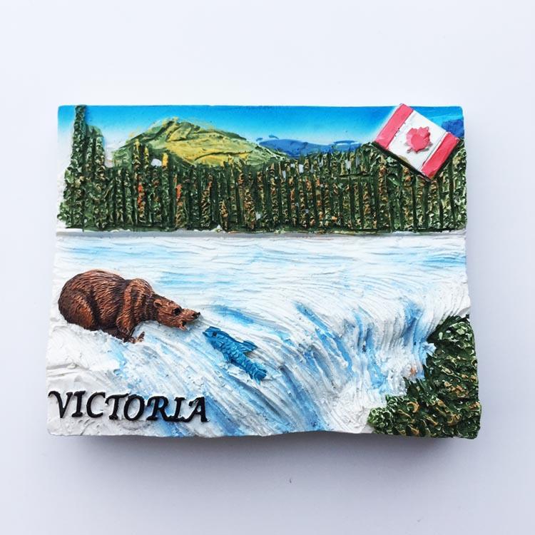 Fridge Magnet Canadian Landscape 3D Resin Handmade Craft Tourist Travel City Souvenir Collection Refrigerator Sticker