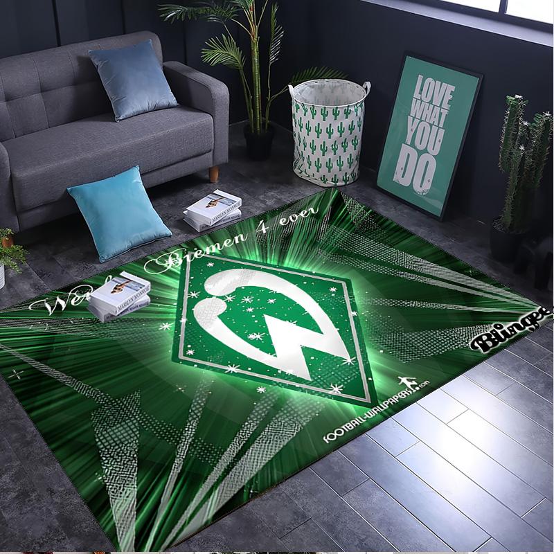 1 Stück Teppich Grün und Weiß Werder Teppich, Stuhlmatte, Bereichsteppich für Büro Schlafzimmer Wohnzimmer Schlafzimmer, Fußmatten Dekoration Weihnachtsgeschenke für Fans