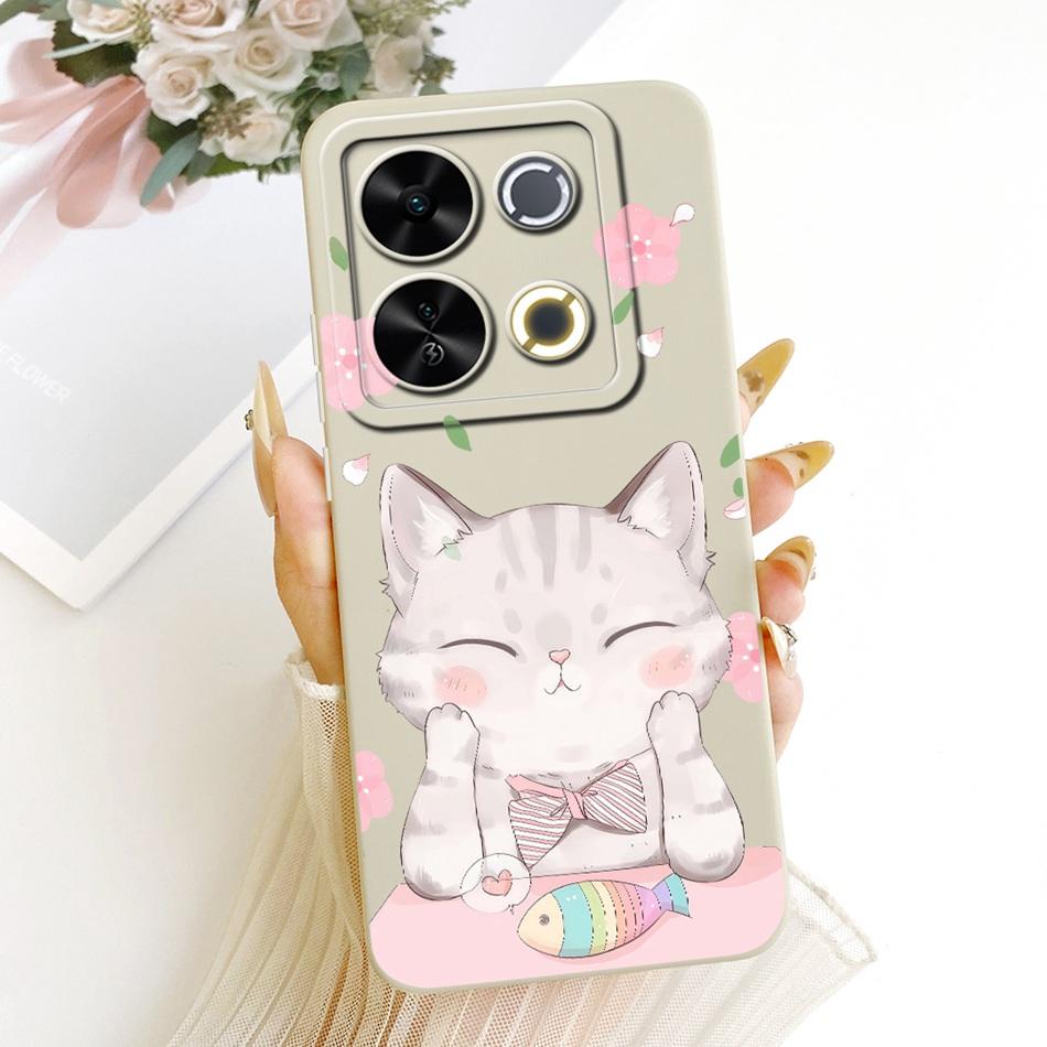For ITEL P65 Cute Cat Flower Cartoon Phone Case For Itel P671L ItelP65 Shockproof Soft Silicone Covers Bumpers