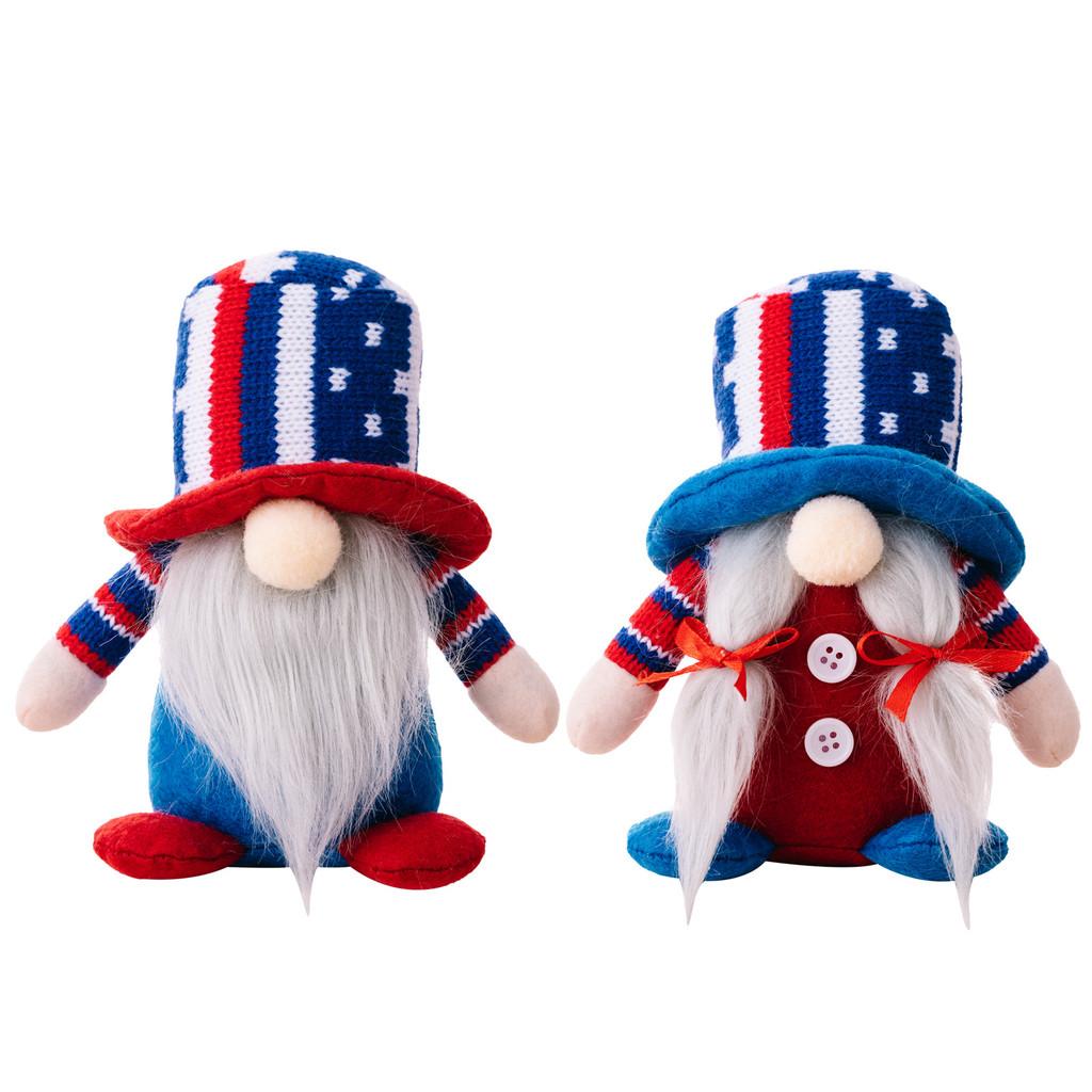 Patriotic Stylish New Gnome Decoration With Independence Day Knit Hat For Festive Decor
