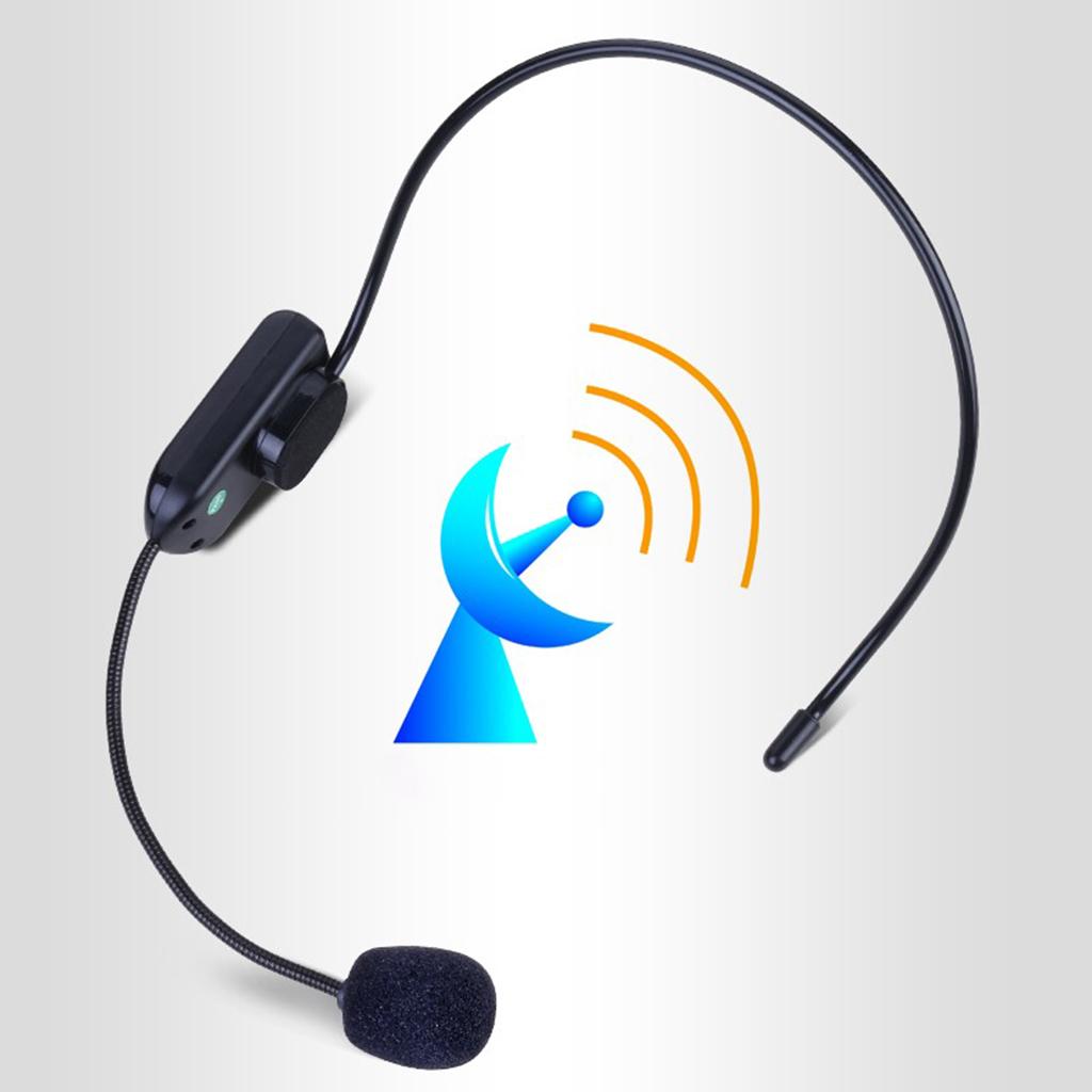 FM Wireless Microphone Headset High-definition Digital Tube Display Frequency Microphone Headset 15-20m/49-65in