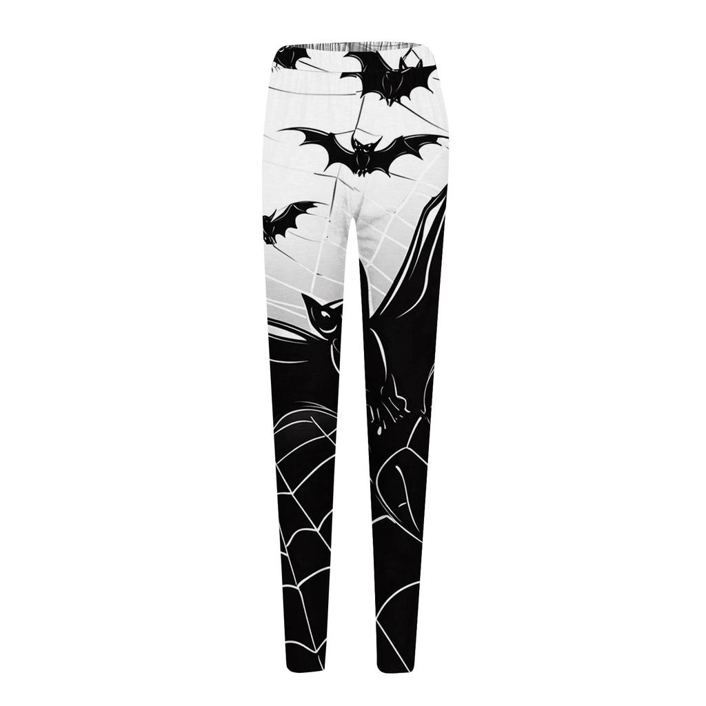 Women's Pants Halloween Printed Stretchy Soft Bottoms Casual Home Sleeping Pants