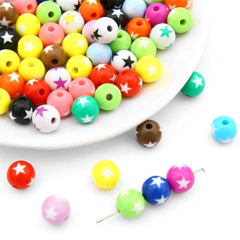 530Pcs Acrylic Beads Colored Balls Loose Spacer Beads For Diy Jewelry Finding Making
