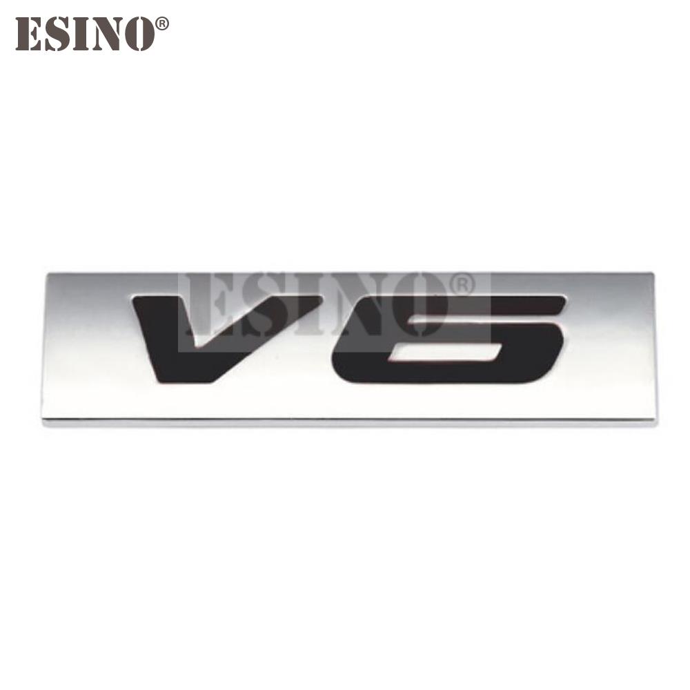 Car Styling 3D V6 V8 4 x 4 Logo Metal Zinc Alloy Car Sticker Badge Body Rear Trunk Adhesive Decal Emblem