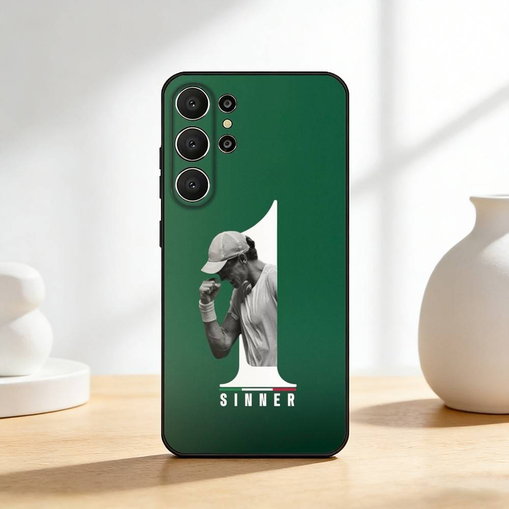 Italian athletes Jannik Sinner Phone Case For Samsung S26,S25,S24,S21,S22,S23,S30,Ultra,S20,FE,Lite,10,9,Black Cover Samsung S24fe