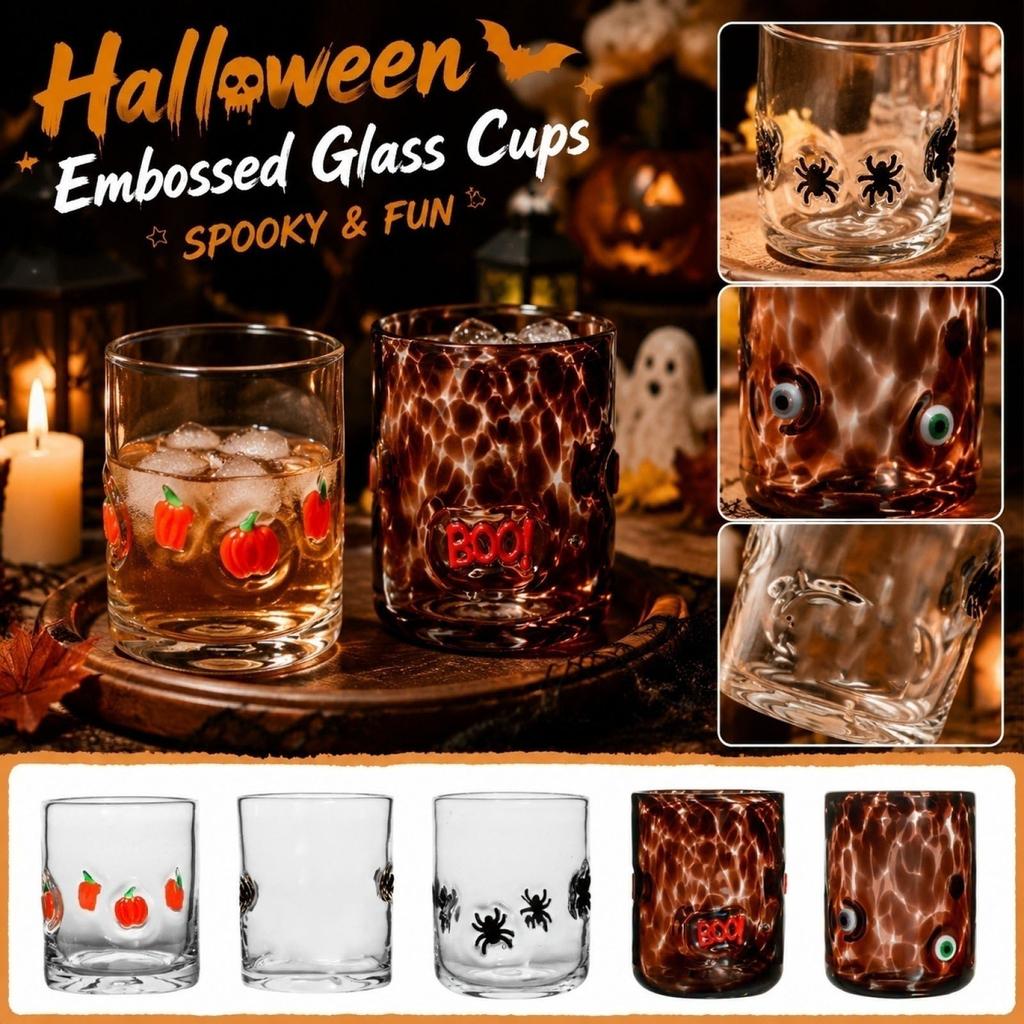 Halloween Flower Tumbler with Polka Dot Decals