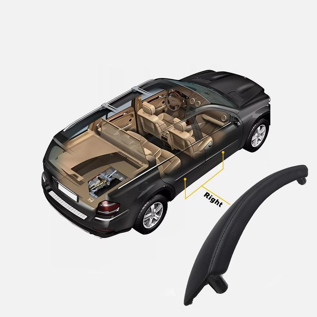 FASTCHE for BMW X5 / X6 Door Handle Outer Cover, Right Side Passenger Door Handle Outer Leather Door Handle Outer Cover Replacement Compatible with