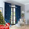 2pcs 2D Flat Printing Christmas Window Curtains Merry Christmas Tree Snow Fabric Without Electricity Birthday Party for Festive
