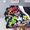 CATNAP DOGDAY Cartoon Smiling Critters Blankets Coral Fleece Plush Print Lightweight Throw Blankets for Bedding Plush Thin Quilt