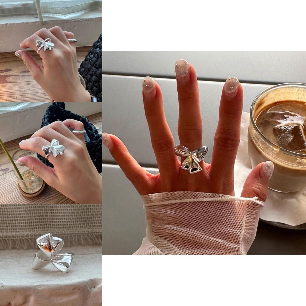 High Quality Fashionable Butterfly Bow Ring For Women Stylish Open Design Copper Accessory