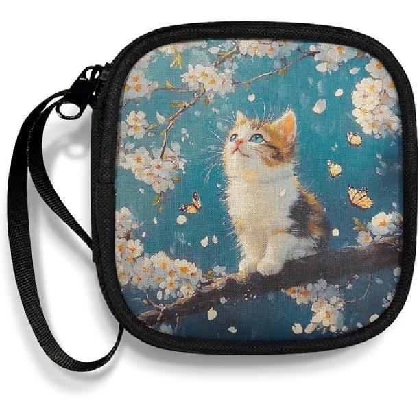 Mushrooms and Moon Carrying Earphone Case Pouch Storage Bag Holder-Earbud Case Headphones Storage Bag Pouch for Headphone, Bluetooth