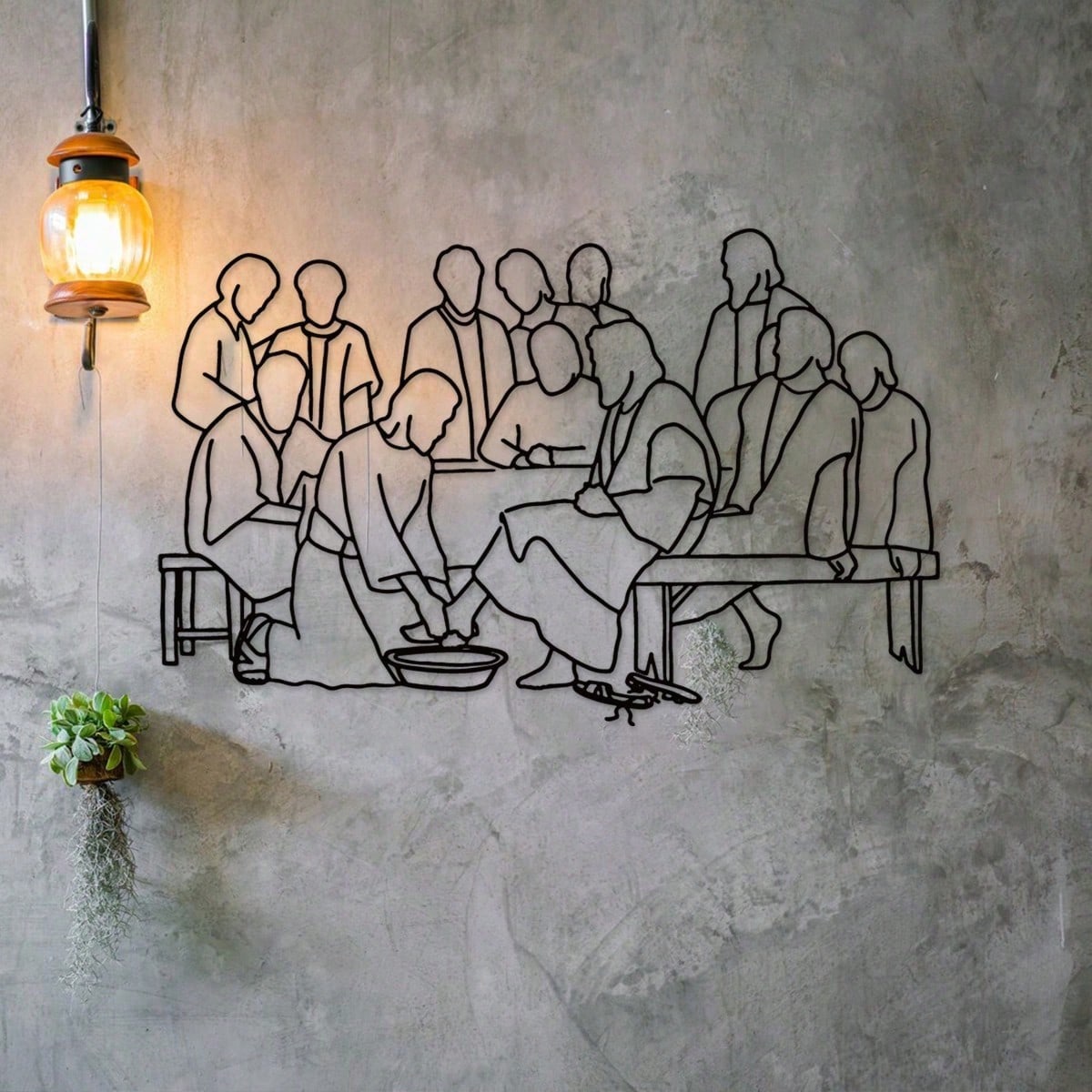 Metal Wall Art Jesus Apostles Line Art Christian Gift Home Decor 34.5x20