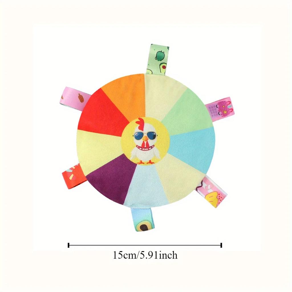 Cartoon Patterned Plush Flying Disk Toy with Sounding Bell for Dogs,Interactive Training and Dental Health Chew Toy Pet Supplies