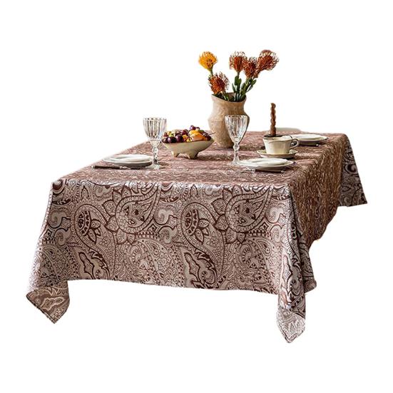 Tablecloth Waterproof Oil-Proof French Retro Style Rectangular Dining Table Cover with Tassels S