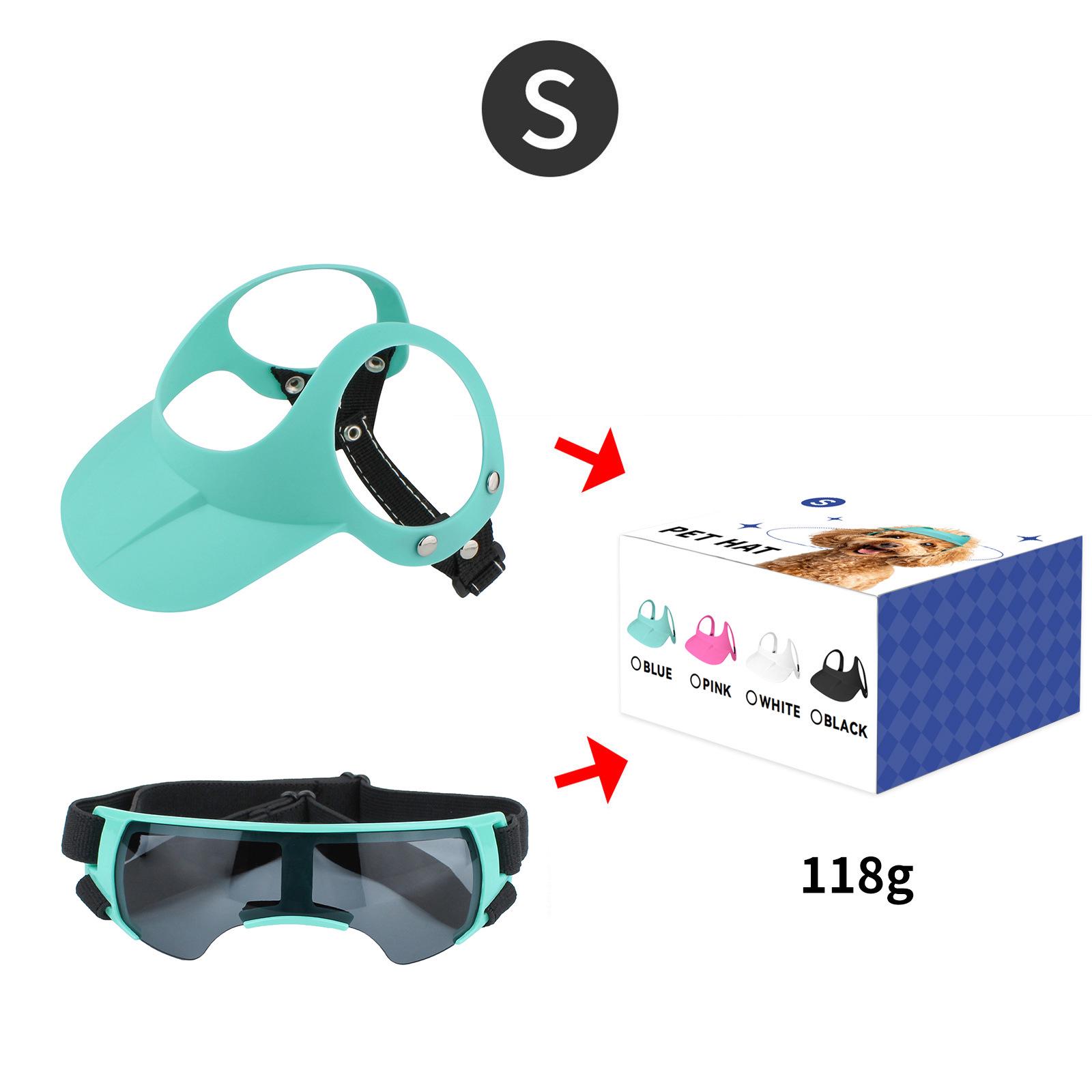 

Набор: шляпа от солнца для питомца и солнцезащитные очки: Регулируемый солнцезащитный козырек на весну/лето с дизайном, открывающим уши