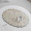 Light Luxury Natural Shell Tray Dining Table Insulating Mat Desktop Organizer Flower Trimmed Decorative Placemats