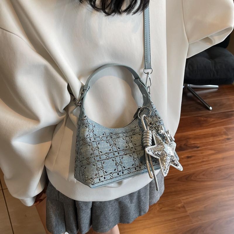 IELGY Ladies Handbag Denim Shoulder Underarm Dumpling Bag