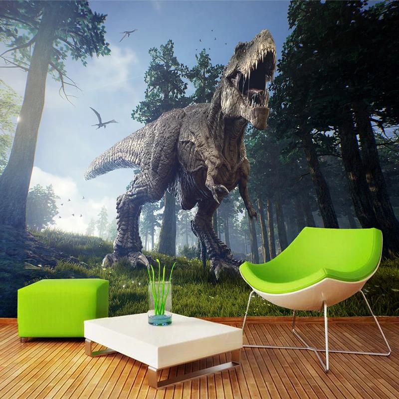 3D Fototapete Wald Dinosaurier Stereoskopisch Wohnzimmer Sofa TV Hintergrund Wanddekor Malerei Große Wandtapete