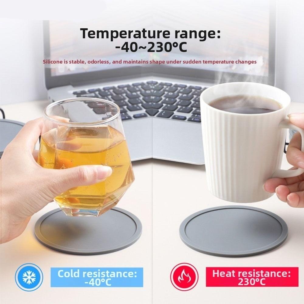 12Pcs 10cm Diameter Silicone Coasters Heat Resistant Cup Mats Drink Coasters  Office Use