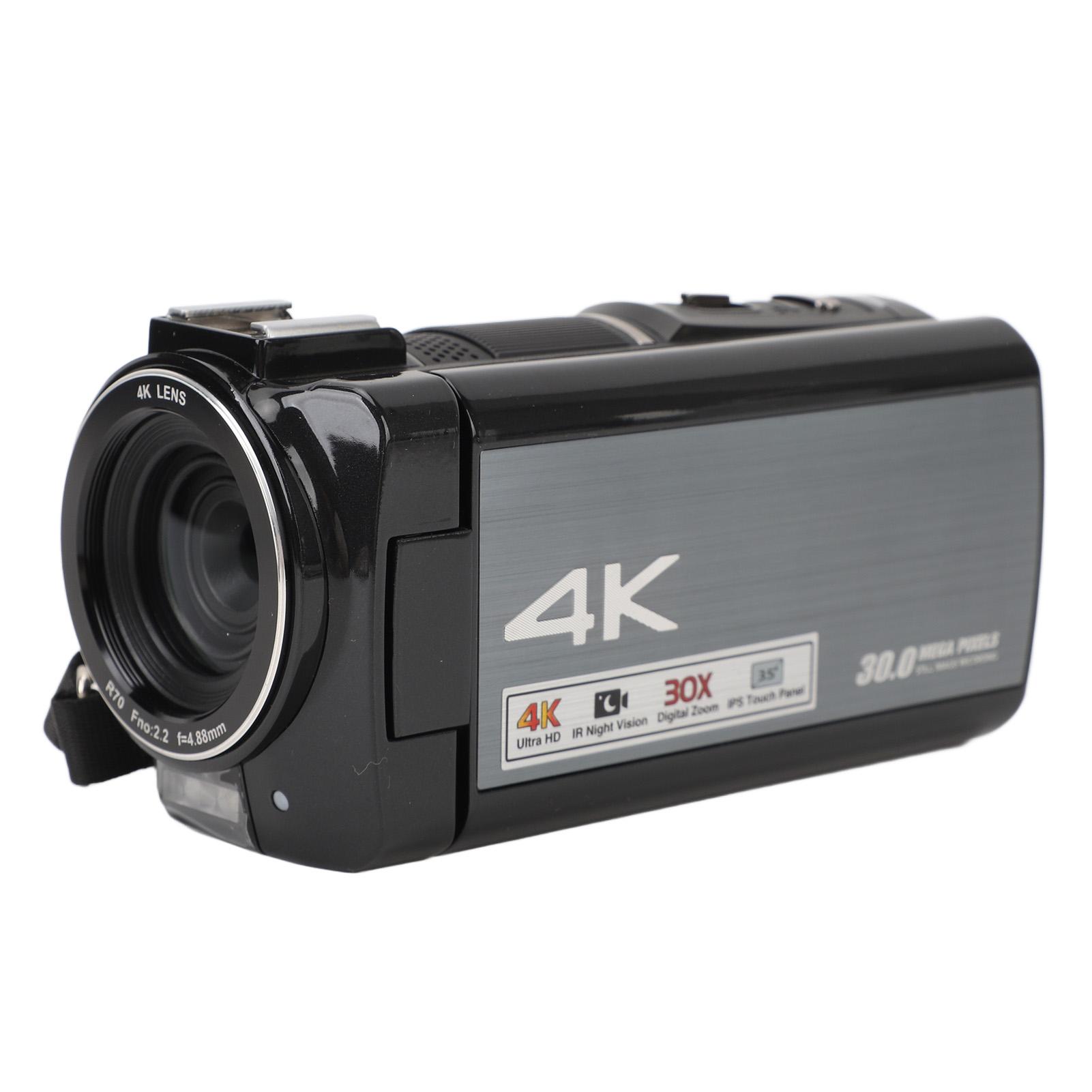 

Цифрова відеокамера 30X Zoom 4K 30FPS 270 градусів поворотний 3,5-дюймовий IPS сенсорний екран Стабілізація зображення Нічний режим