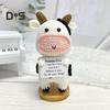 Positive Crochet Mini Cow Doll Handmade Knitting Stress Relief Otter Ornament Fun Emotional Support Animal Home Room Table Shelf Decoration Birthday