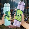 1PC Frankenstein Cartoon Head 750ml Color Plastic Sports Water Bottle Leakproof Flip Straw Lid Suitable for Sports Office Home Use