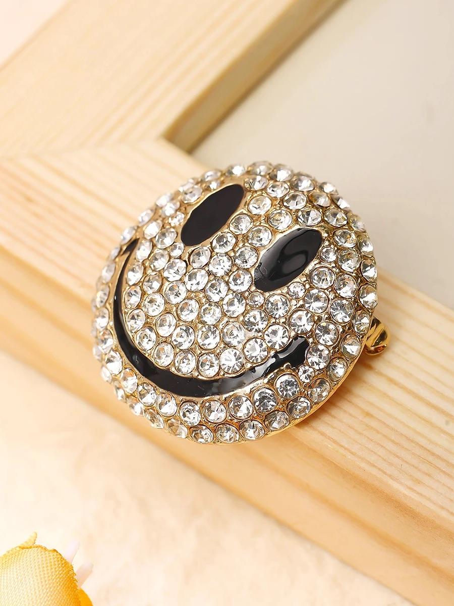 

1 шт. Брошь в виде улыбающегося лица, милая, в стиле ретро, романтичная, сладкая, аксессуары для одежды на День защиты детей, подходят для женщин золотой