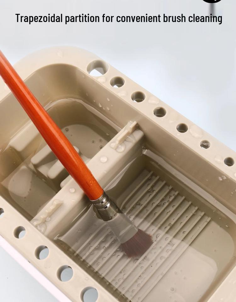 Portable 3-Piece Paint Set: Multifunctional Wash Bucket, Watercolor Gouache Palette, Color Mixing Box for Art Students