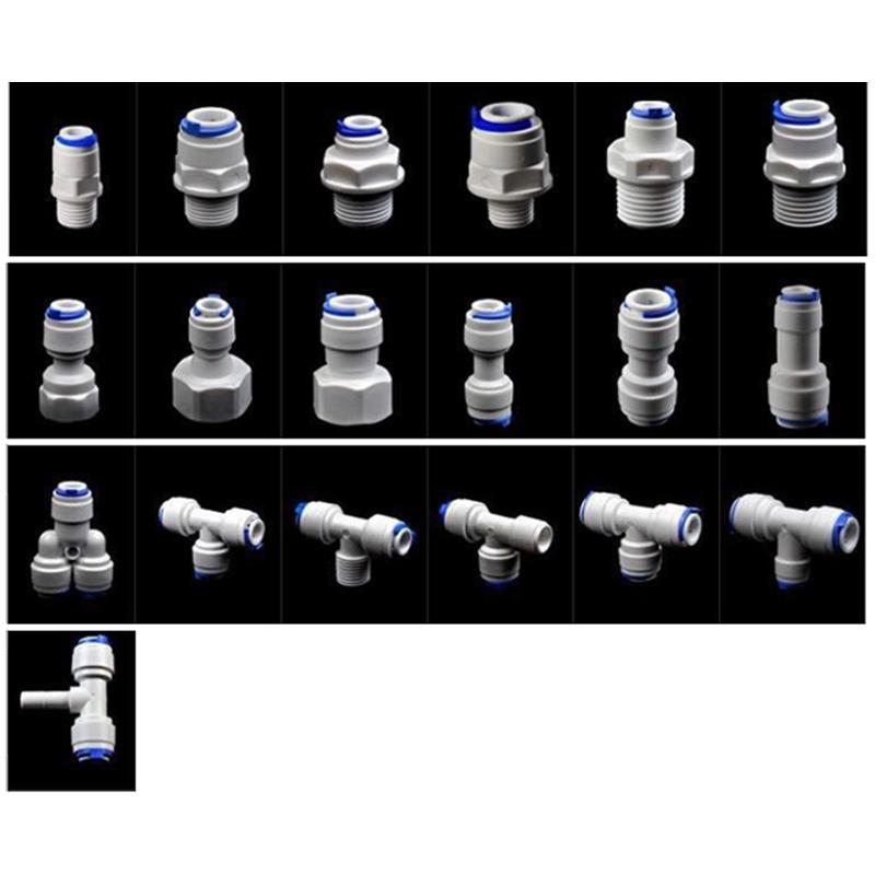 RO Water Elbow/Equal Straight Check Valve Quick Coupling Fitting 1/4" OD Hose Reverse Osmosis System Plastic Pipe Connector