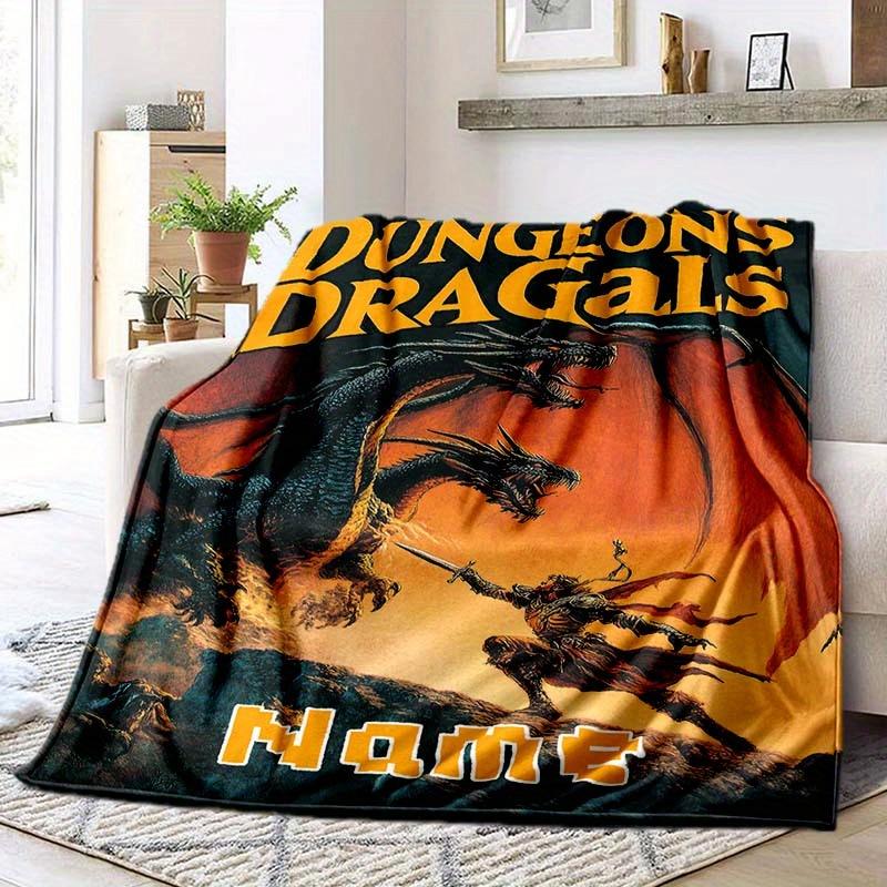 Dungeons And Dragons Customize Your Name Blanket Warm Comfortable And Soft Blankets Are Suitable For Home Chairs Office Sofas Sofas Office Camping And