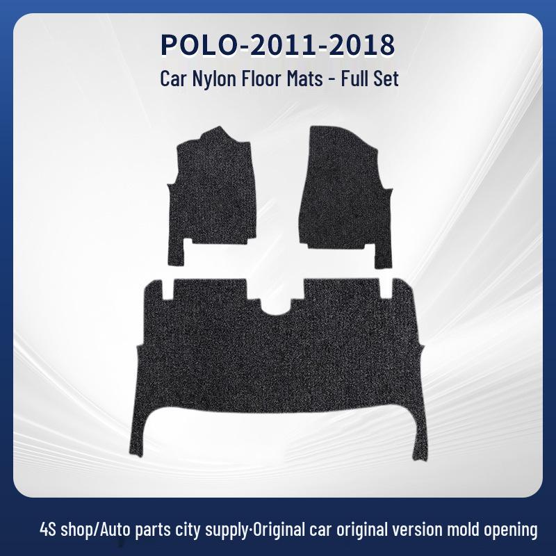 SAIC Volkswagen Polo 2011-2018 Czarne Nylonowe Odporne na Brud Dywaniki Samochodowe i Bagażnika
