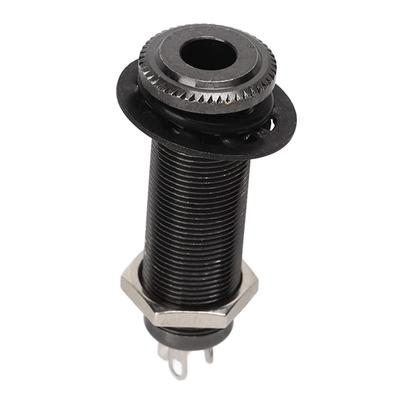 Guitar Threaded Jack Replacement Brass Straight Output Endpin for Electric Guitar Bass Gun Black