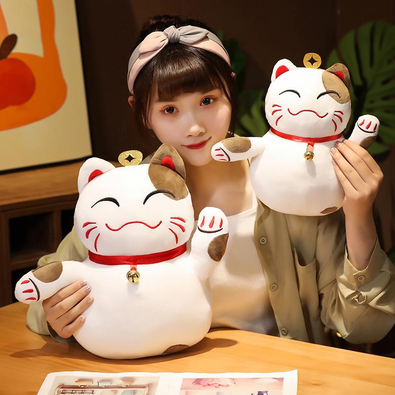Cute Lucky Cat Doll Plush Toy Kitten Doll Children Sleeping Pillow Boy Soothing Ragdoll