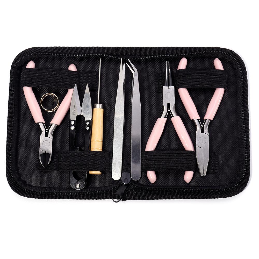 Jewelry Findings Set With Pliers Tweezers Jump Ring Opener Awl Scissors Jewelry Making Repair Supplies Kit 8pcs/set