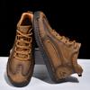 Plus Size Split Leather Shoes Men Vintage Hand Stitching Soft Business Casual Ankle Boots
